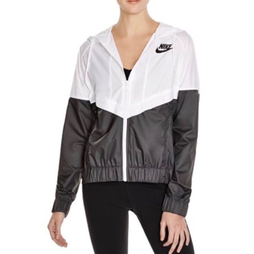 Nike White and Black Windbreaker